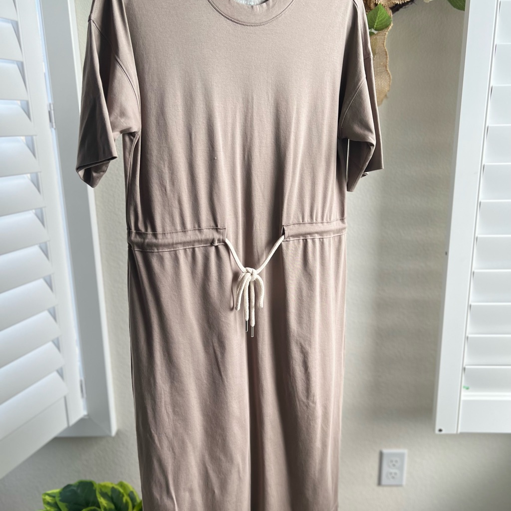 Everlane Deluxe Cotton, Tie- Front Tee Dress. Size Xxs